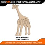 Mini Puzzle Giraffe MakeCNC SVG DXF PDF CDR 3D puzzle pattern product image