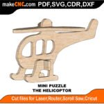 Mini Puzzle Helicoptor MakeCNC SVG DXF PDF CDR 3D puzzle pattern product image