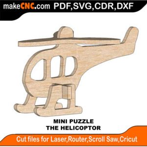 Mini Puzzle Helicoptor MakeCNC SVG DXF PDF CDR 3D puzzle pattern product image