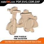 Mini Puzzle Scooter MakeCNC SVG DXF PDF CDR 3D puzzle pattern product image