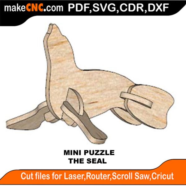 Mini Puzzle Seal MakeCNC SVG DXF PDF CDR 3D puzzle pattern product image