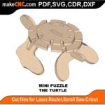 Mini Puzzle Turtle MakeCNC SVG DXF PDF CDR 3D puzzle pattern product image