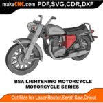Motorcycle BSA Lightening MakeCNC SVG DXF PDF CDR 3D puzzle pattern product image