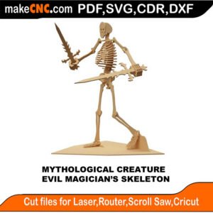 Myth Creature Evil Skeleton MakeCNC SVG DXF PDF CDR 3D puzzle pattern product image