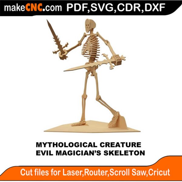 Myth Creature Evil Skeleton MakeCNC SVG DXF PDF CDR 3D puzzle pattern product image
