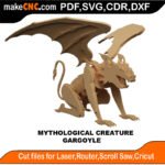 Myth Creature Gargoyle MakeCNC SVG DXF PDF CDR 3D puzzle pattern product image