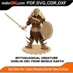 Myth Creature Goblin Orc Middle MakeCNC SVG DXF PDF CDR 3D puzzle pattern product image