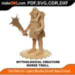 Myth Creature Norse Troll MakeCNC SVG DXF PDF CDR 3D puzzle pattern product image