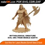 Myth Creature Orc Middle Earth MakeCNC SVG DXF PDF CDR 3D puzzle pattern product image