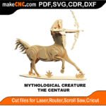 Mythological Creature Centaur MakeCNC SVG DXF PDF CDR 3D puzzle pattern product image