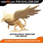 Mythological Creature Griffin MakeCNC SVG DXF PDF CDR 3D puzzle pattern product image