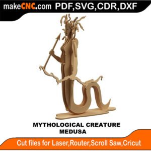 Mythological Creature Medusa MakeCNC SVG DXF PDF CDR 3D puzzle pattern product image