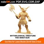 Mythological Creature Minotaur MakeCNC SVG DXF PDF CDR 3D puzzle pattern product image