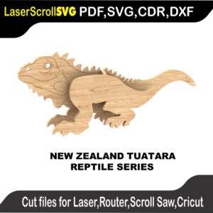 New Zealand Tuatara Lizard MakeCNC SVG DXF PDF CDR 3D puzzle pattern product image