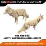 North American Animals Red Fox MakeCNC SVG DXF PDF CDR 3D puzzle pattern product image