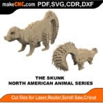 North American Animals Skunk MakeCNC SVG DXF PDF CDR 3D puzzle pattern product image