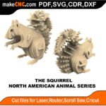North American Animals Squirrel MakeCNC SVG DXF PDF CDR 3D puzzle pattern product image