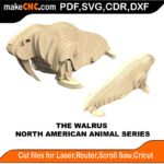North American Animals Walrus MakeCNC SVG DXF PDF CDR 3D puzzle pattern product image