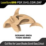 Oceanic Toon Orca MakeCNC SVG DXF PDF CDR 3D puzzle pattern product image