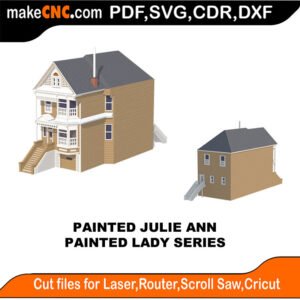 Painted Lady Julie Ann MakeCNC SVG DXF PDF CDR 3D puzzle pattern product image
