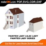 Painted Lady Lilac Lady MakeCNC SVG DXF PDF CDR 3D puzzle pattern product image