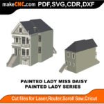 Painted Lady Miss Daisy MakeCNC SVG DXF PDF CDR 3D puzzle pattern product image