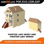 Painted Lady Missy Ann MakeCNC SVG DXF PDF CDR 3D puzzle pattern product image