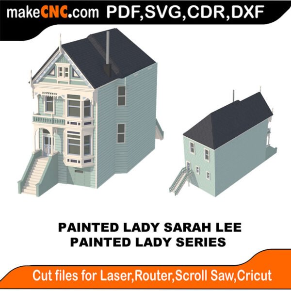 Painted Lady Sarah Lee MakeCNC SVG DXF PDF CDR 3D puzzle pattern product image
