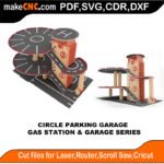 Parking Garage Circle MakeCNC SVG DXF PDF CDR 3D puzzle pattern product image
