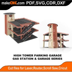 Parking Garage High Tower MakeCNC SVG DXF PDF CDR 3D puzzle pattern product image