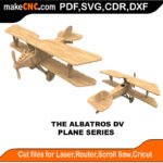 Plane Albatros DV MakeCNC SVG DXF PDF CDR 3D puzzle pattern product image