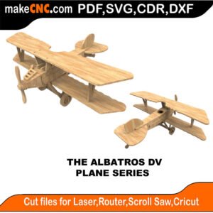 Plane Albatros DV MakeCNC SVG DXF PDF CDR 3D puzzle pattern product image