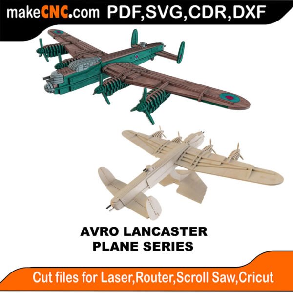 Plane Avro Lancaster MakeCNC SVG DXF PDF CDR 3D puzzle pattern product image