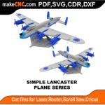 Plane Simple Lancaster MakeCNC SVG DXF PDF CDR 3D puzzle pattern product image