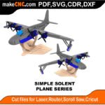 Plane Simple Solent MakeCNC SVG DXF PDF CDR 3D puzzle pattern product image