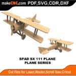 Plane Spad SX 111 MakeCNC SVG DXF PDF CDR 3D puzzle pattern product image