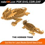 Plasma Amphibian Horned Toad MakeCNC SVG DXF PDF CDR 3D puzzle pattern product image