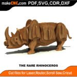 Plasma Animal Rare Rhinoceros MakeCNC SVG DXF PDF CDR 3D puzzle pattern product image