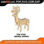 Plasma Animal Stag MakeCNC SVG DXF PDF CDR 3D puzzle pattern product image