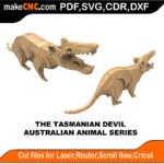 Plasma Aust Animals Tas Devil MakeCNC SVG DXF PDF CDR 3D puzzle pattern product image