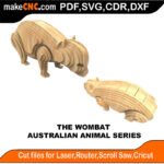 Plasma Aust Animals Wombat MakeCNC SVG DXF PDF CDR 3D puzzle pattern product image