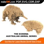 Plasma Australian Animals Echidna MakeCNC SVG DXF PDF CDR 3D puzzle pattern product image