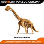 Plasma Brachiosaurus Dino Bones MakeCNC SVG DXF PDF CDR 3D puzzle pattern product image
