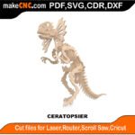 Plasma Ceratopsier Dino Bones MakeCNC SVG DXF PDF CDR 3D puzzle pattern product image