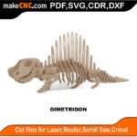 Plasma Dimetrodon Dino Bones MakeCNC SVG DXF PDF CDR 3D puzzle pattern product image