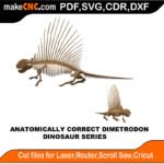 Plasma Dinosaur AC Dimetrodon MakeCNC SVG DXF PDF CDR 3D puzzle pattern product image