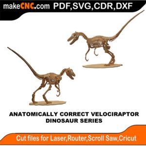 Plasma Dinosaur AC Velociraptor MakeCNC SVG DXF PDF CDR 3D puzzle pattern product image