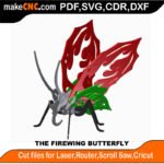 Plasma Firewing Butterfly MakeCNC SVG DXF PDF CDR 3D puzzle pattern product image