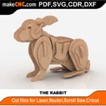 Plasma Flopsy Rabbit MakeCNC SVG DXF PDF CDR 3D puzzle pattern product image