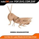 Plasma Green Grasshopper MakeCNC SVG DXF PDF CDR 3D puzzle pattern product image